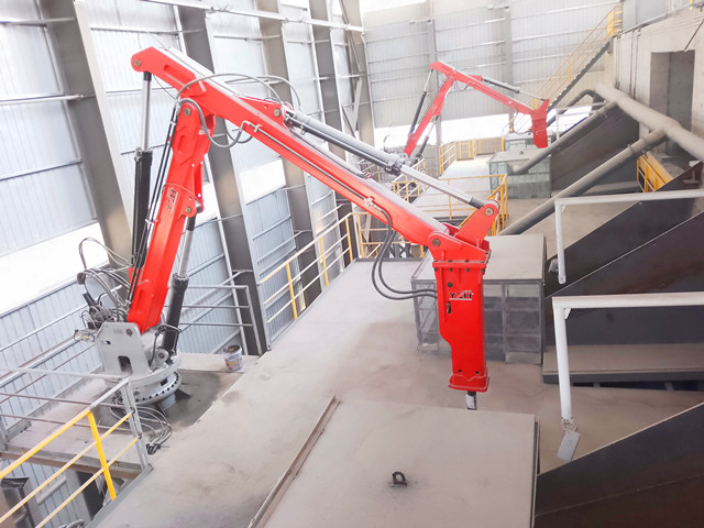 YZH Pedestal Rockbreaker Boom System Is Installed On Crushing Lines In Mountain Jintong Mining